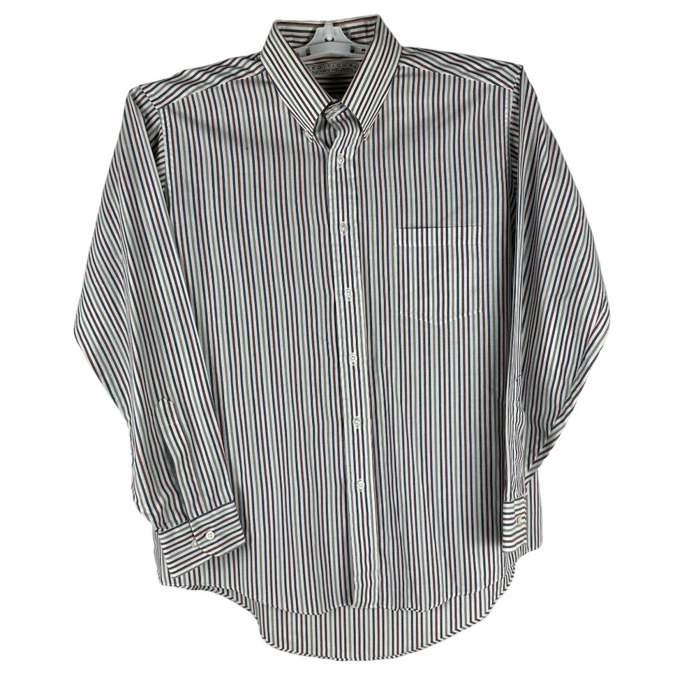 Van Heusen Mens Editions Striped Button-Down Dress Shirt Size 16 1/2 Size L